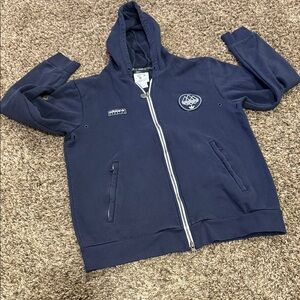 adidas Navy Full-Zip Hooded Jacket